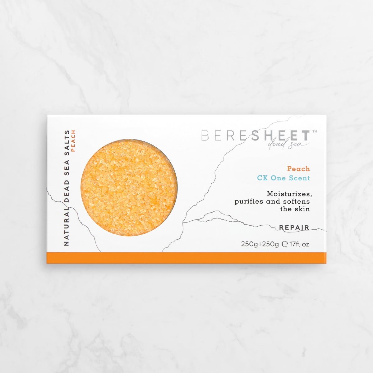 Dead Sea Mineral Salt with Peach Fragrance | Beresheet Dead Sea